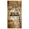 Designart - Jesus&#x27; word cloud in grunge background - Religious Contemporary on Wrapped Canvas
